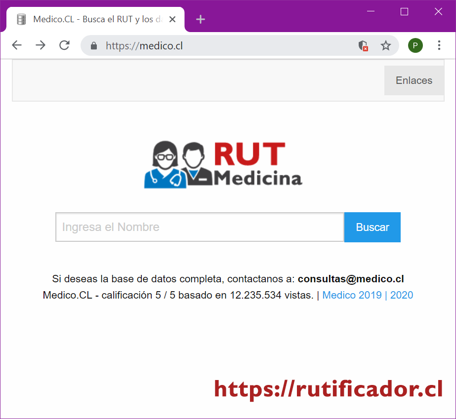 Buscar el RUT de un médico en Chile