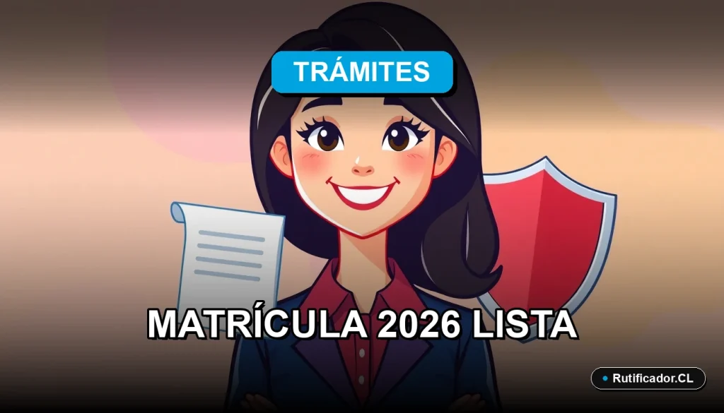 Guía oficial para obtener certificado de nacimiento y matricular a niños en Chile, ilustración plana colorida.