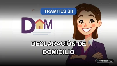 Ilustración profesional sobre cómo realizar la Declaración Jurada de Domicilio en el SII de Chile.