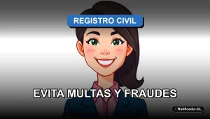 Ilustración sobre cómo evitar errores al consultar datos en el Registro Civil de Chile y prevenir sanciones.
