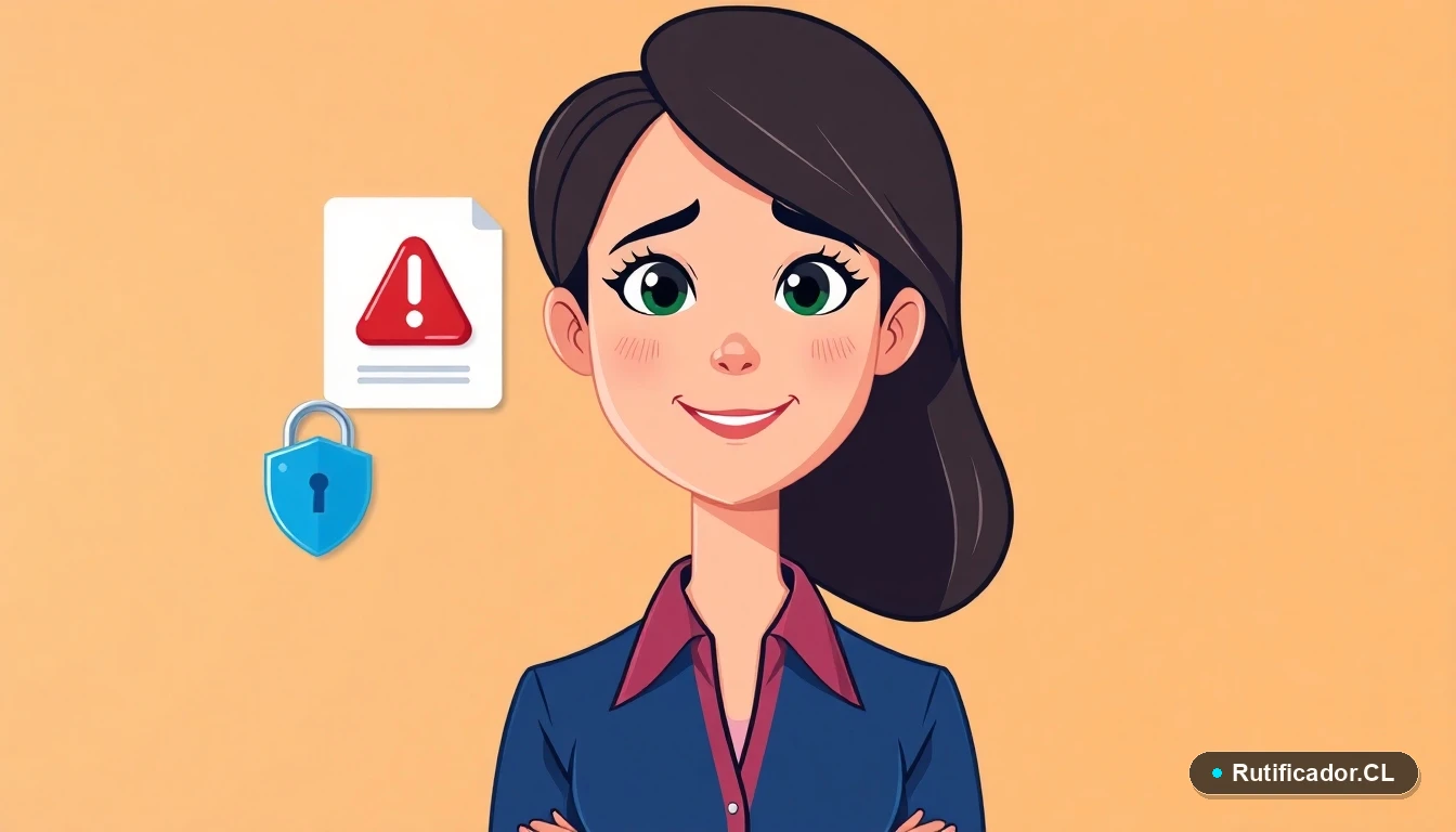 Mujer profesional analizando errores comunes al consultar RUT de forma segura en Chile