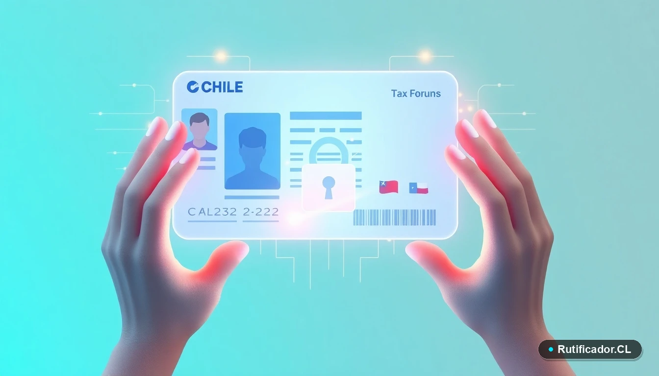 Ilustración abstracta de seguridad digital: Cédula de Identidad y formulario de patente conectados por un candado, representando consulta segura de datos en Chile.