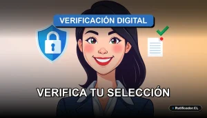 Ilustración de blog sobre cómo verificar la selección de carrera universitaria de forma segura y proteger tus datos personales en Chile.