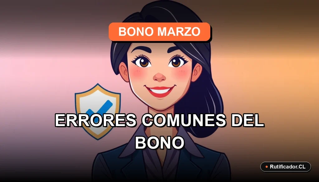 Ilustración profesional sobre cómo evitar errores al consultar el Bono Marzo en Chile.