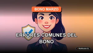 Ilustración profesional sobre cómo evitar errores al consultar el Bono Marzo en Chile.