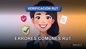 Ilustración vectorial sobre errores comunes al verificar el RUT para pagos y cómo evitarlos en Chile.