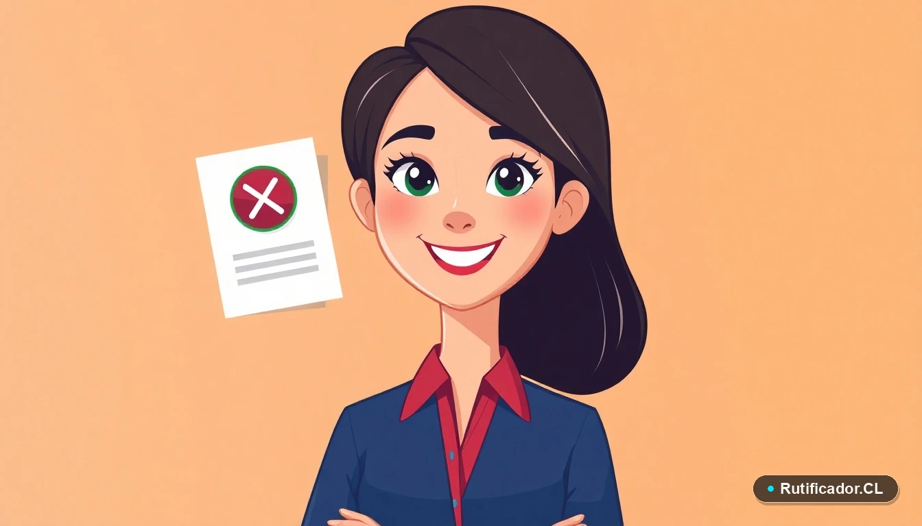 Mujer profesional identificando errores en una declaración jurada de domicilio digital SII