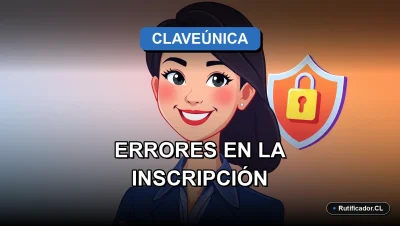 Joven profesional chilena sonriendo junto a un escudo digital flotante, ilustración plana sobre fondo degradado. Representa errores comunes en trámites con ClaveÚnica y cómo evitarlos.