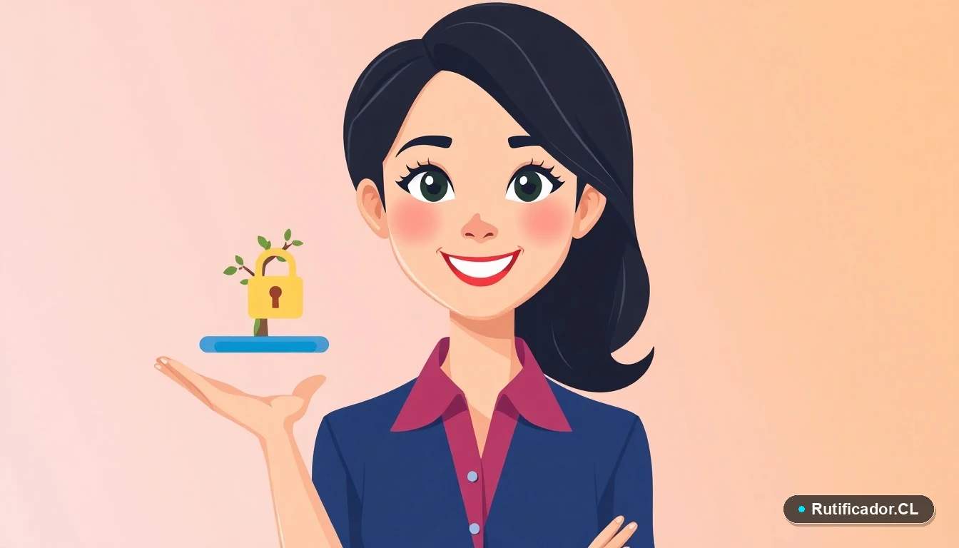 Mujer profesional revisando un árbol genealógico digital de forma segura en Chile