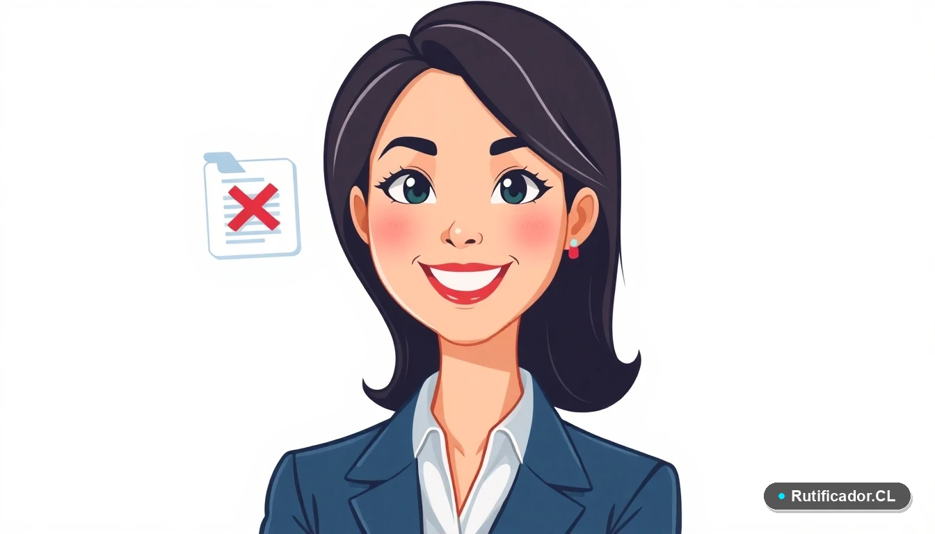 Mujer profesional revisando un certificado de domicilio con error, ilustración vectorial plana.