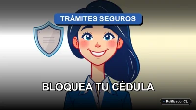 Guía ilustrada para bloquear la cédula de extranjería en Chile de forma online y segura, personaje femenino profesional