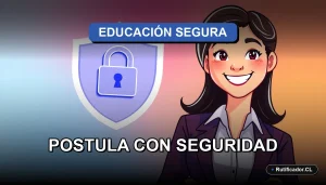 Guía definitiva para postular a la PAES 2026 en Chile protegiendo tus datos personales, ilustración plana de un profesional sonriente.