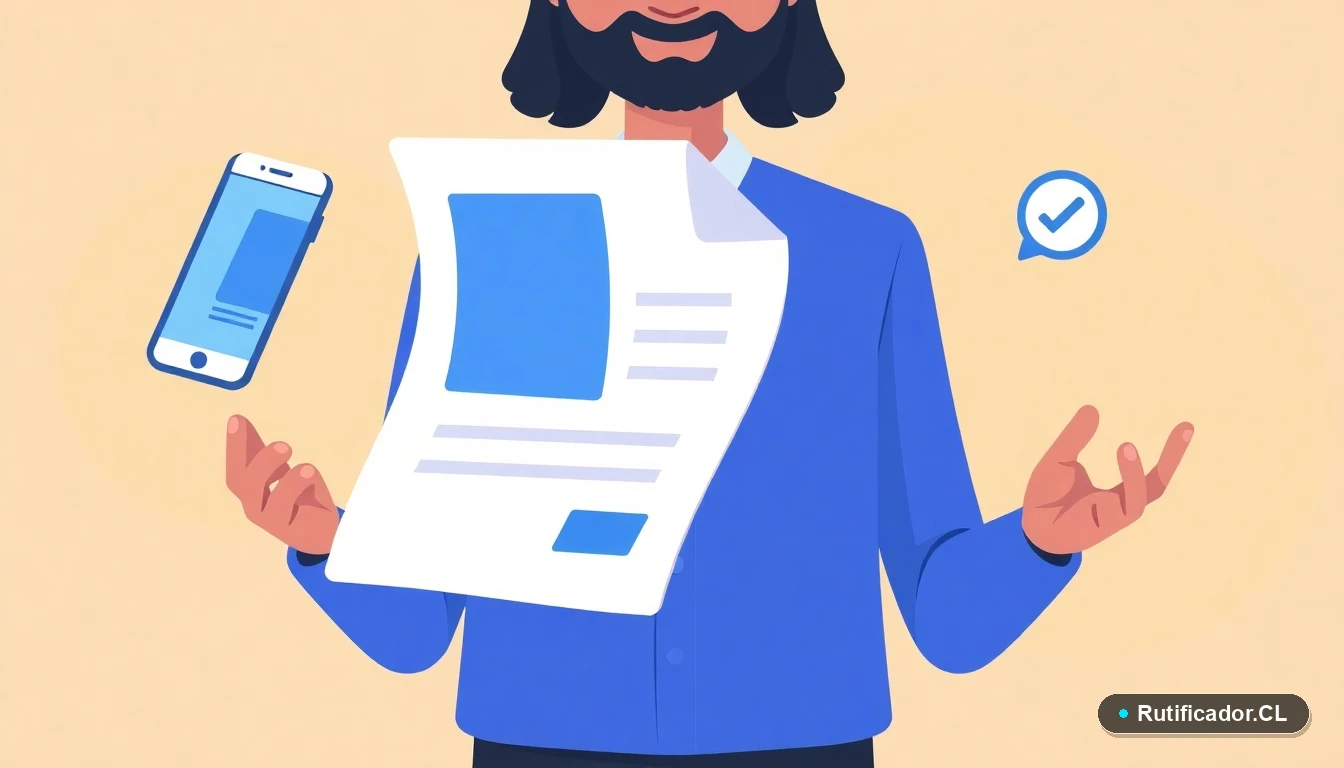 Iconos de un documento, un teléfono y una lupa con check, representando la verificación digital de títulos profesionales en Chile.