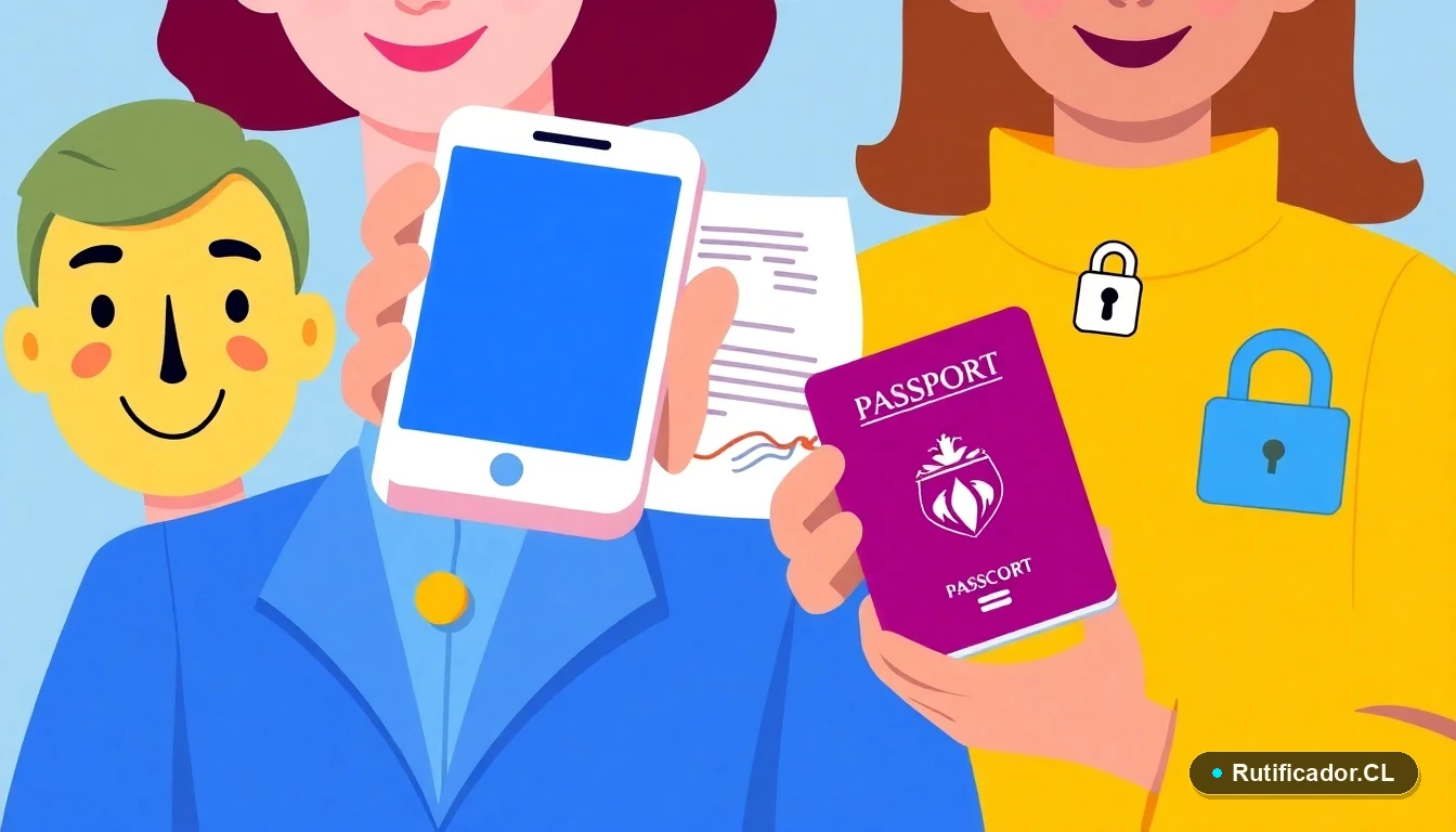 Iconos de smartphone, escudo de seguridad, documento y tarjeta de crédito flotantes, representando compras seguras en Amazon desde Chile.