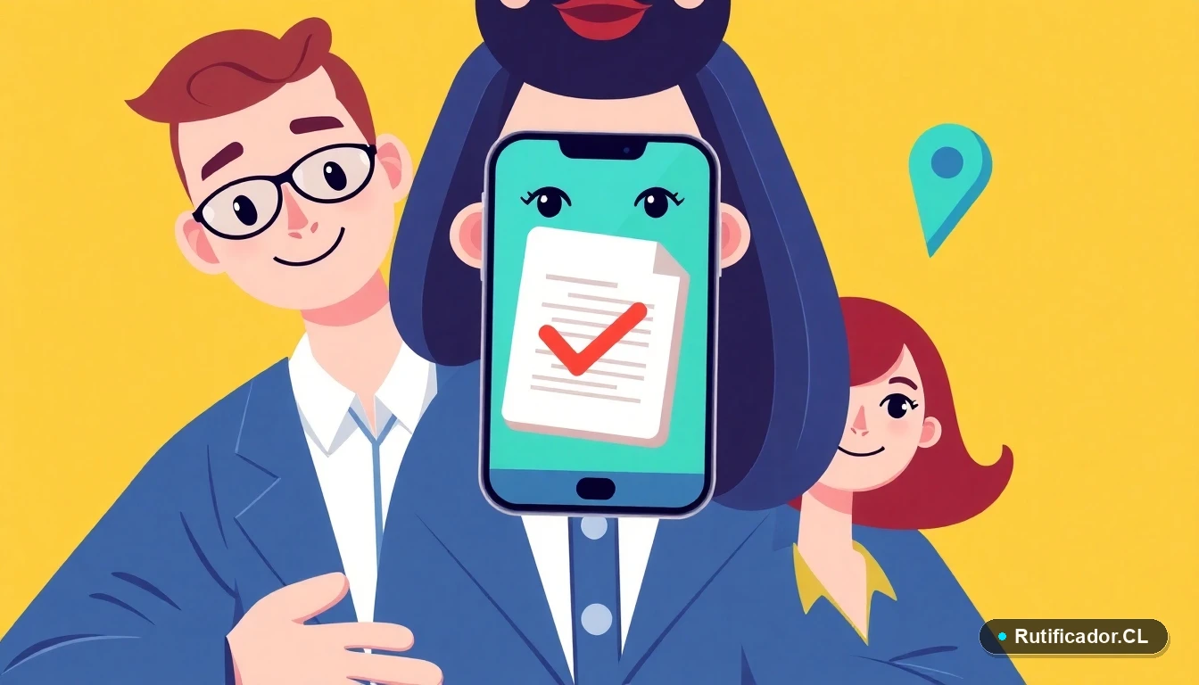 Iconos digitales de trámite en línea: teléfono, documento y ubicación para renovar cédula