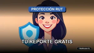 Mujer profesional chilena sonriente con escudo digital flotante protegiendo su identidad financiera, ilustración plana colorida.