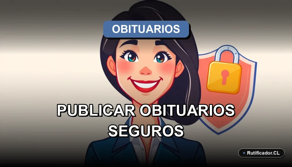 Guía legal para publicar y buscar un obituario en Chile de forma segura y confiable, ilustración corporativa.