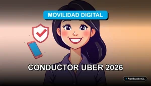 Guía legal ilustrada para ser conductor de Uber en Chile, trámites y requisitos paso a paso, estilo corporativo moderno.
