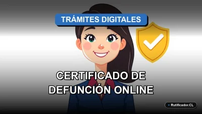 Ilustración corporativa sobre cómo solicitar el certificado de defunción en línea en Chile de manera digital y segura.