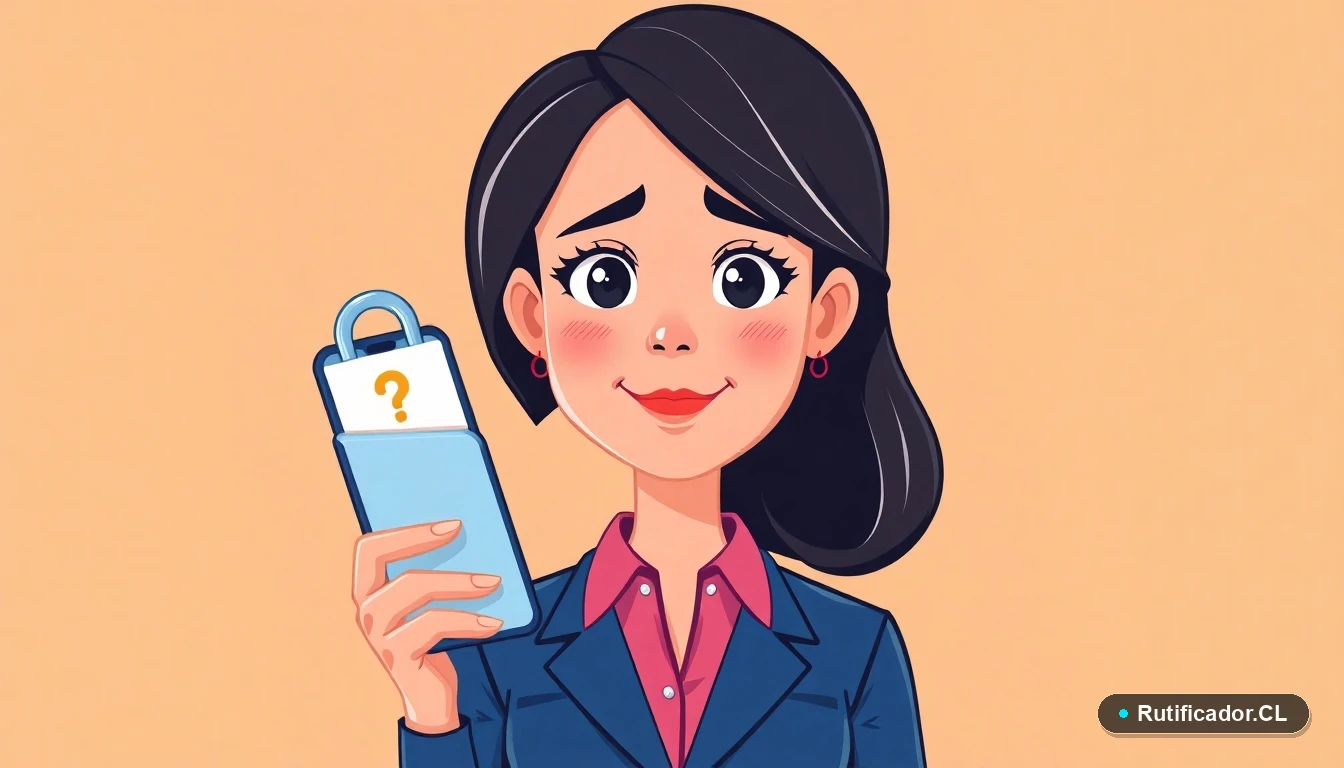 Mujer revisando un gasto no reconocido en la aplicación de su Cuenta RUT BancoEstado con preocupación, ilustración plana.