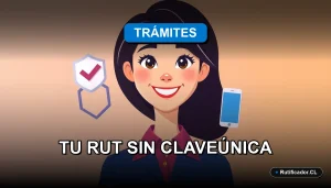 Guía oficial para consultar tu RUT chileno de forma segura sin ClaveÚnica, ilustración corporativa amigable.
