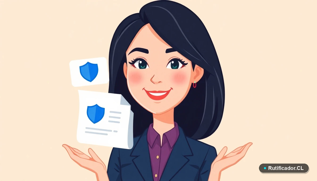 Mujer profesional usando una plantilla segura para consulta de datos personales en Chile