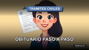 Guía oficial para completar la plantilla de obituario del Registro Civil de Chile.