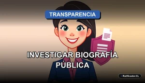 Ilustración de una profesional chilena consultando una plantilla de solicitud de acceso a información pública.