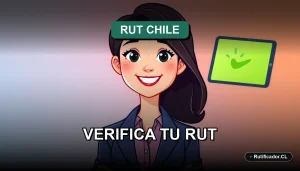 Ilustración de guía paso a paso para verificar el estado del RUT en el Servicio de Impuestos Internos de Chile.