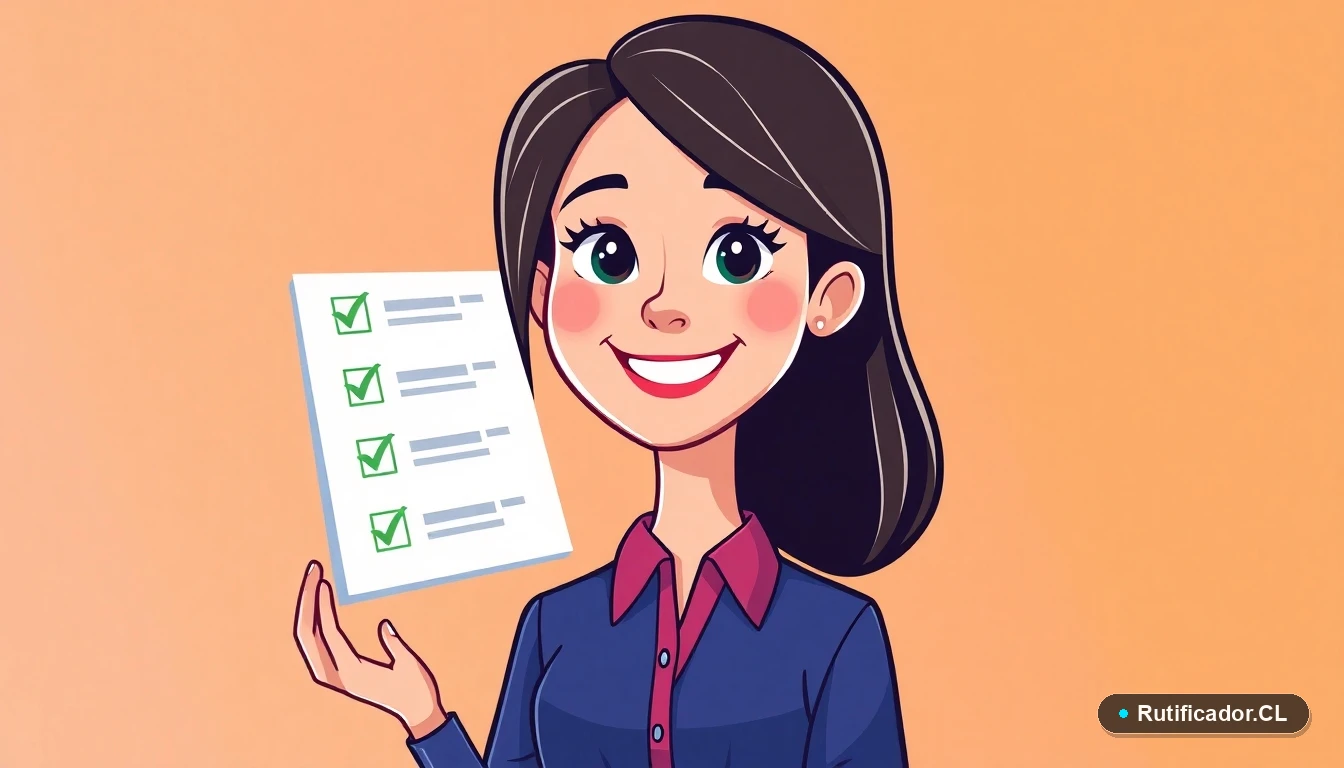 Profesional chilena revisando checklist digital de documentos para el permiso de circulación.