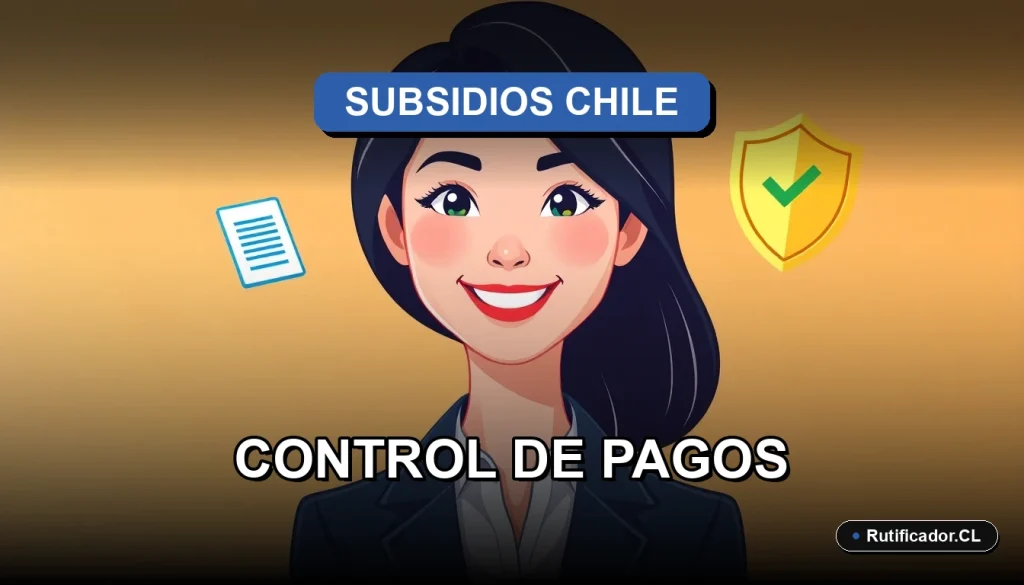 Ilustración vectorial profesional sobre el control y seguimiento de subsidios del estado chileno.