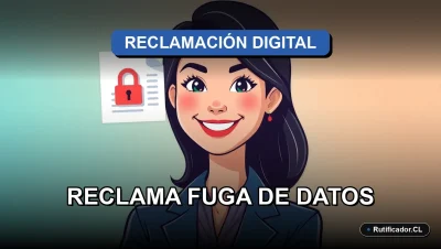 Ilustración profesional sobre cómo reclamar por una fuga de datos en servicios de telefonía en Chile. Personaje amable y documento digital flotante.