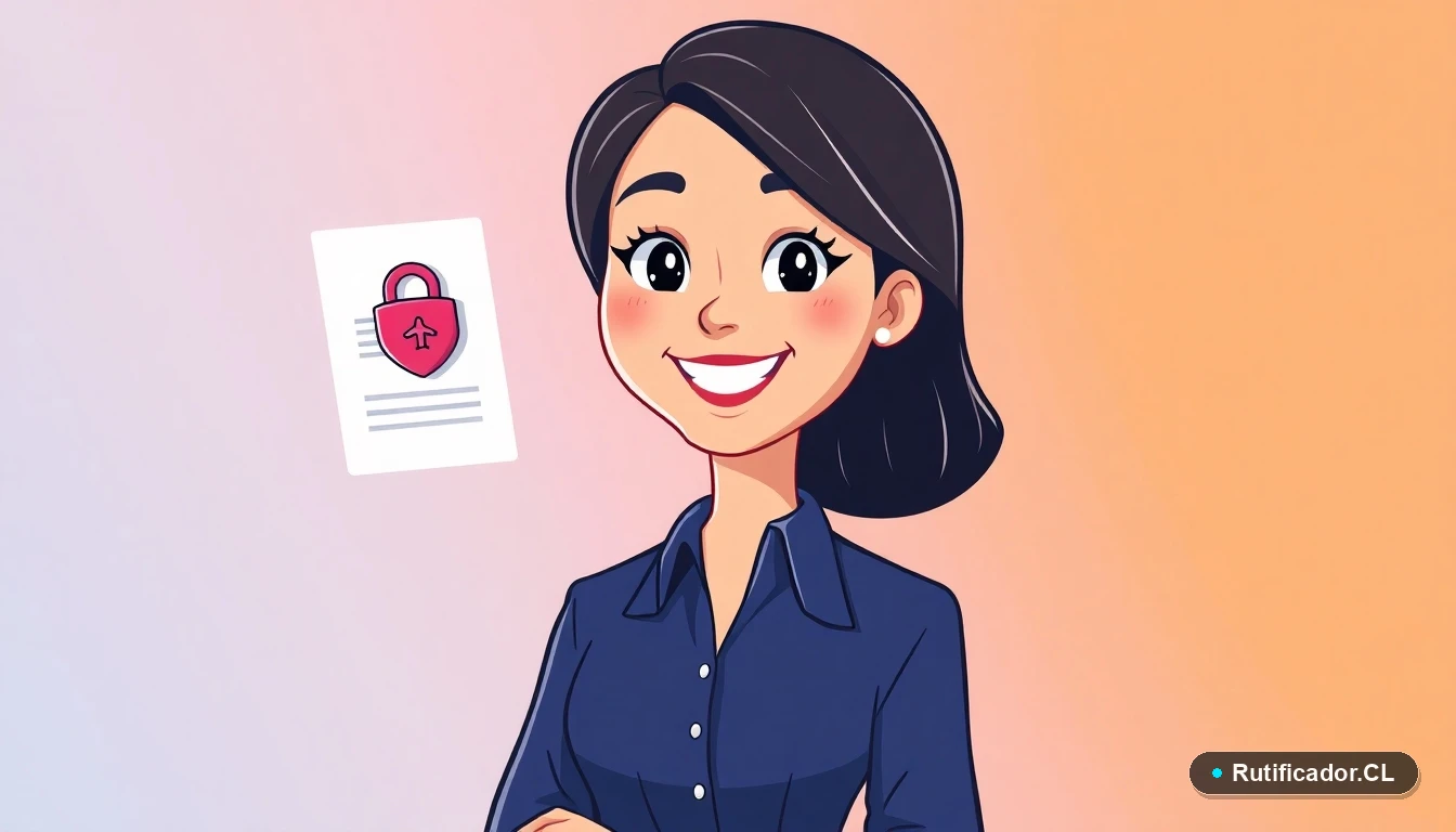 Profesional chilena con documento digital para reclamar rastreo de vuelos de forma legal y segura.