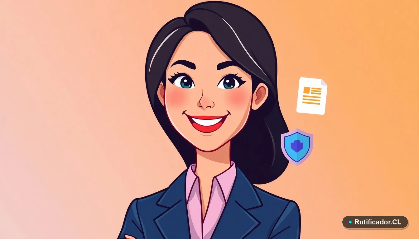 Profesional chilena usando plantilla oficial para solicitar RUT de empresa de forma legal y segura.