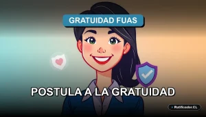 Guía oficial paso a paso para postular a la Gratuidad FUAS 2026 en Chile. Personaje amable y fondo colorido.