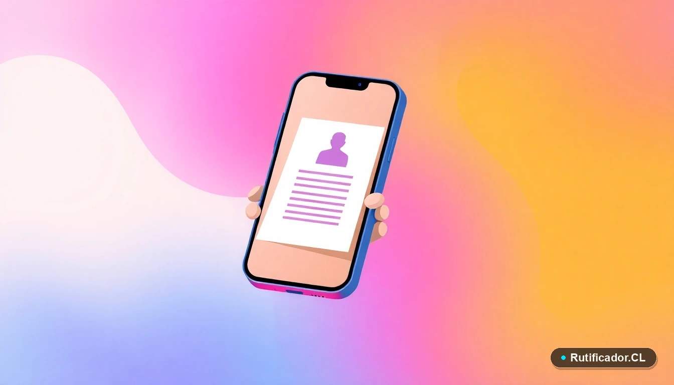 Iconos de un teléfono inteligente y un documento digital estilizados y flotantes, representando la protección de datos personales en línea.