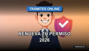 Hombre sonriente con traje junto a un escudo digital flotante, guía para renovar el permiso de circulación online de forma legal y segura.