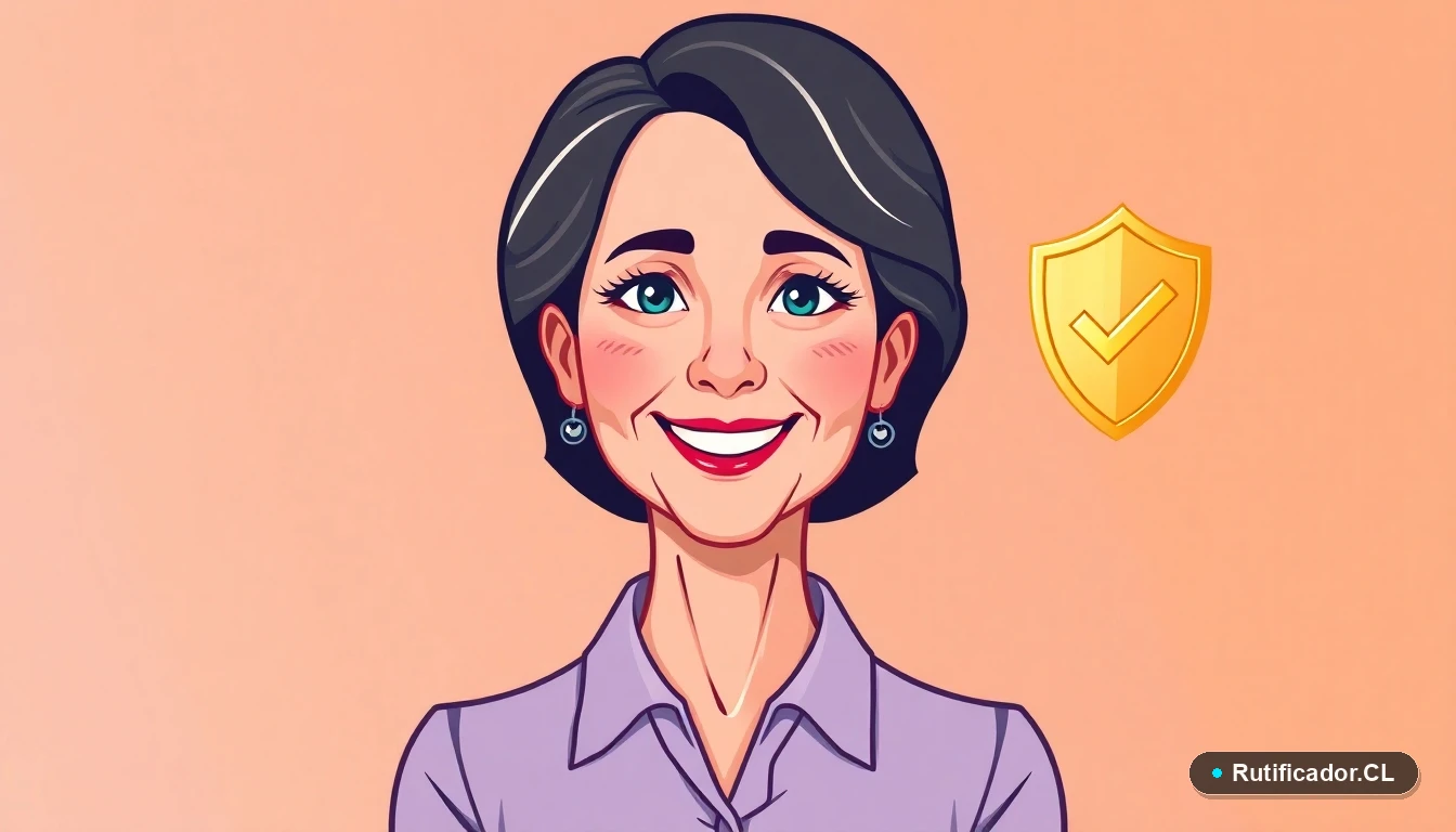 Ilustración de una mujer mayor sonriendo junto al símbolo de la Pensión Garantizada Universal en Chile.