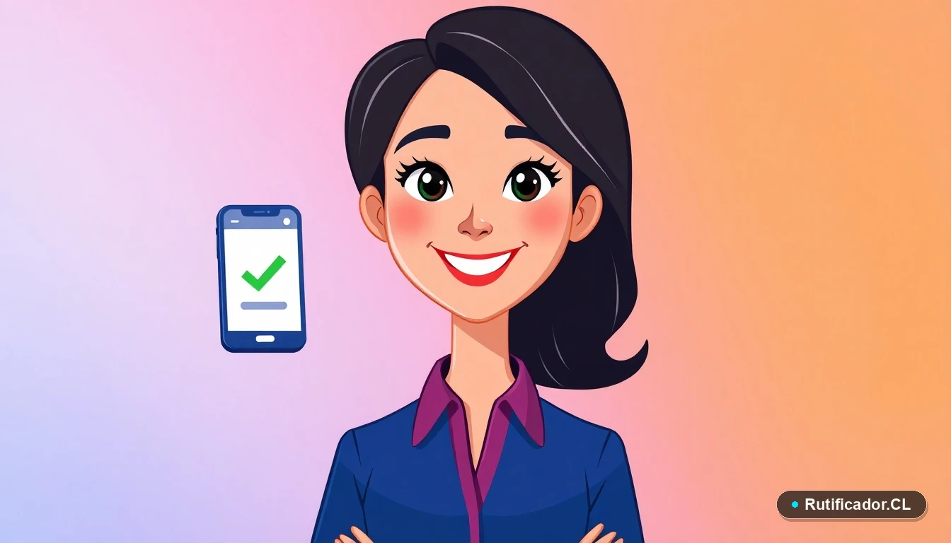 Ilustración de una conductora verificando los requisitos vehiculares para Uber en su teléfono, con aprobación.