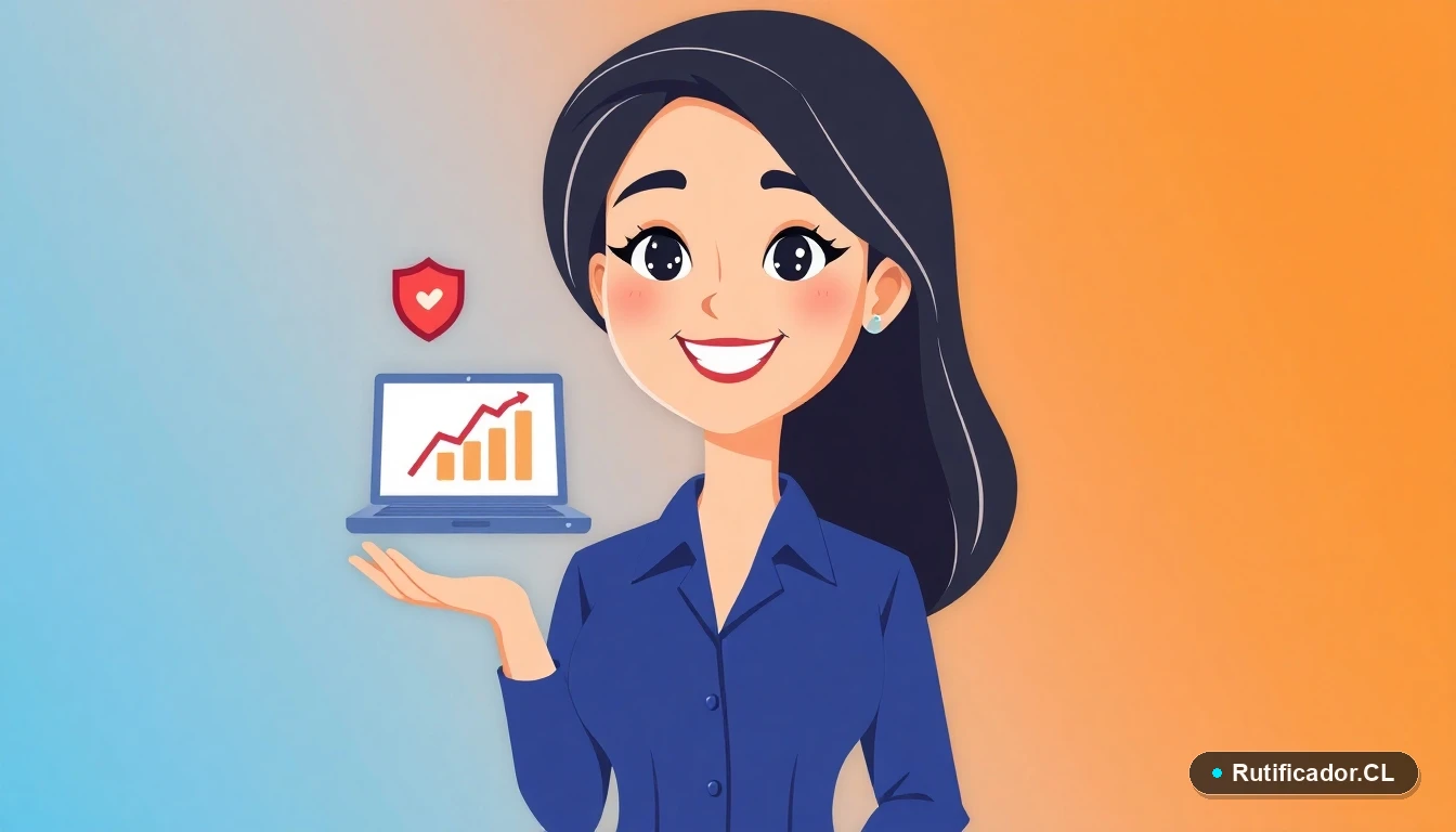 Mujer profesional consultando resultados PSU 2026 de forma segura en un dispositivo digital