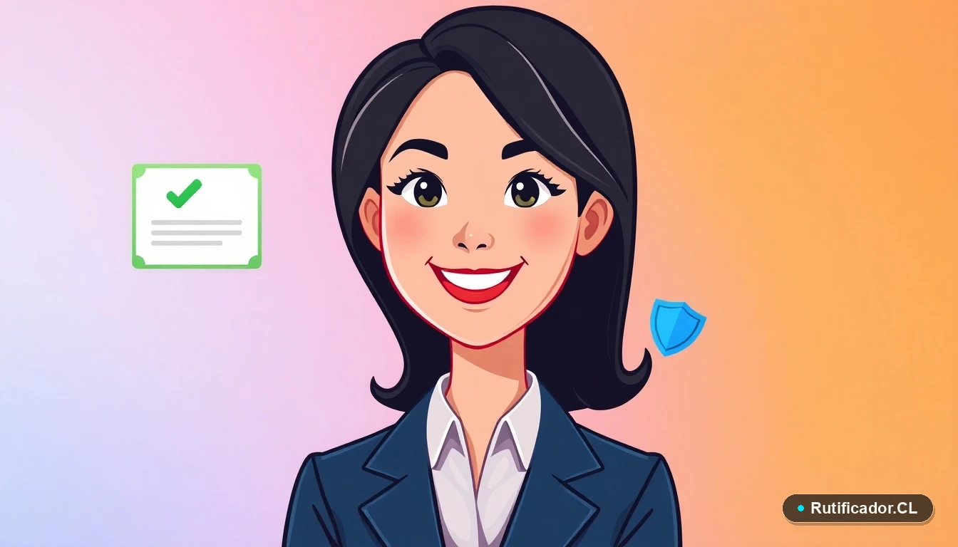 Mujer profesional verifica certificado RUT digital en Chile con seguridad