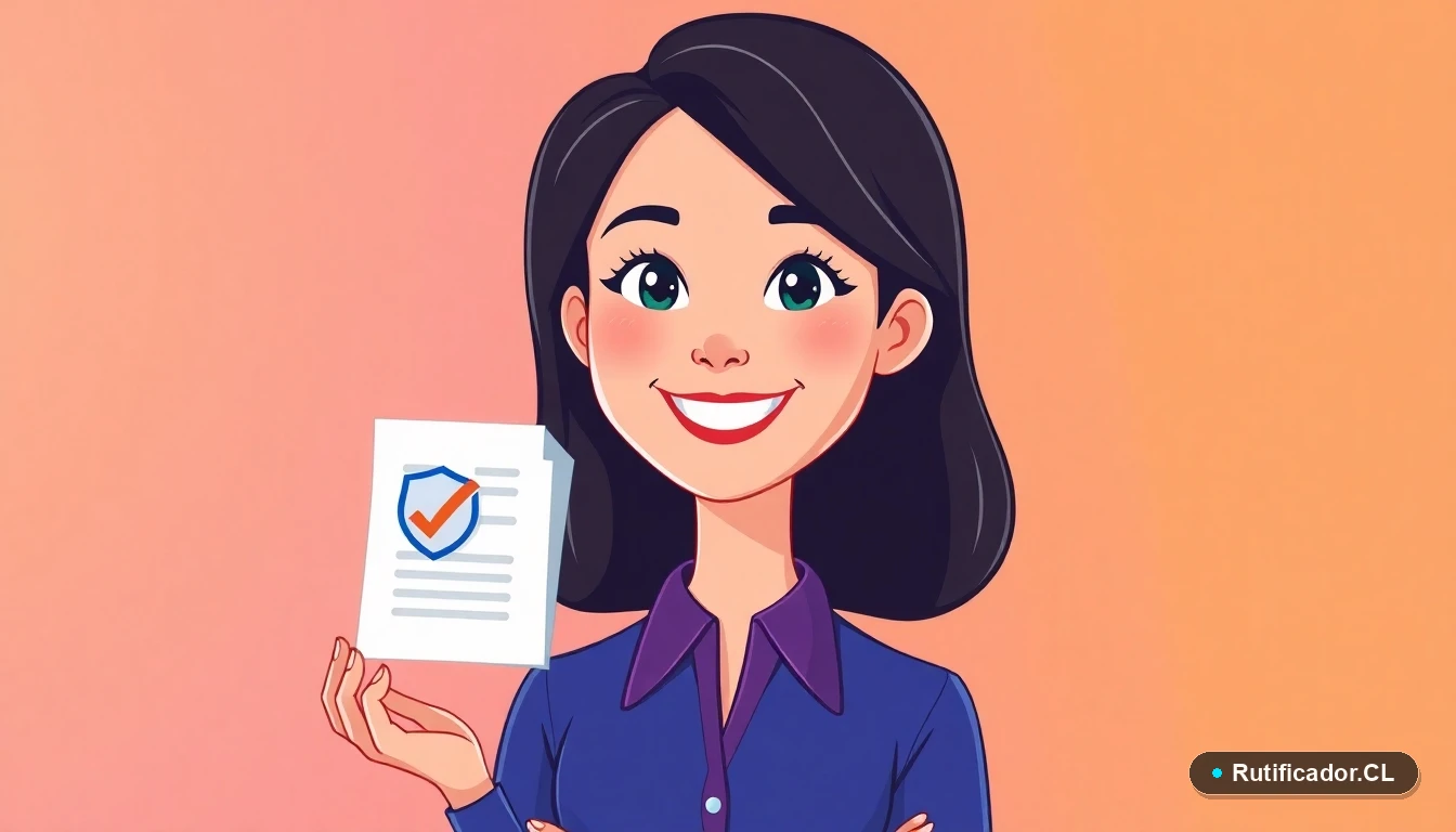 Ilustración de profesional verificando RUT de empresa de forma segura en Chile