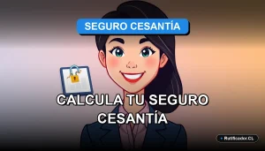 Guía oficial paso a paso para calcular tu Seguro de Cesantía con AFC en Chile. Personaje profesional amable junto a un documento digital.
