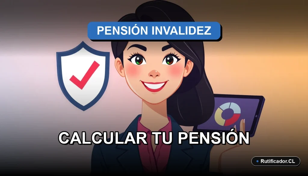 Guía oficial paso a paso para calcular el monto de la pensión de invalidez en Chile 2026, ilustración corporativa amigable.