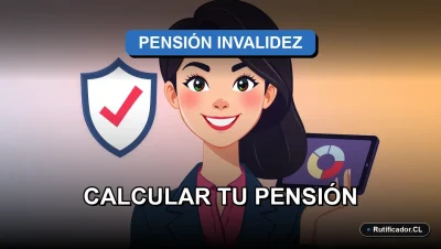 Guía oficial paso a paso para calcular el monto de la pensión de invalidez en Chile 2026, ilustración corporativa amigable.