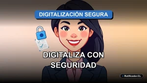 Guía legal para digitalizar documentos en Chile de forma segura en 2026, ilustración corporativa.