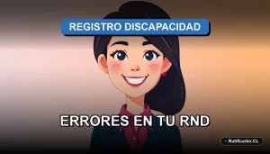 Ilustración sobre errores comunes que invalidan el Registro Nacional de la Discapacidad en Chile.