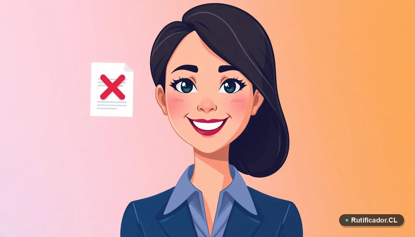 Ilustración de mujer profesional evitando errores en el trámite del Registro Nacional de la Discapacidad en Chile.