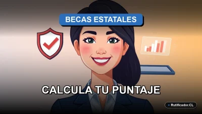 Ilustración de portada para guía oficial sobre cálculo de puntaje para becas estatales en Chile 2026.