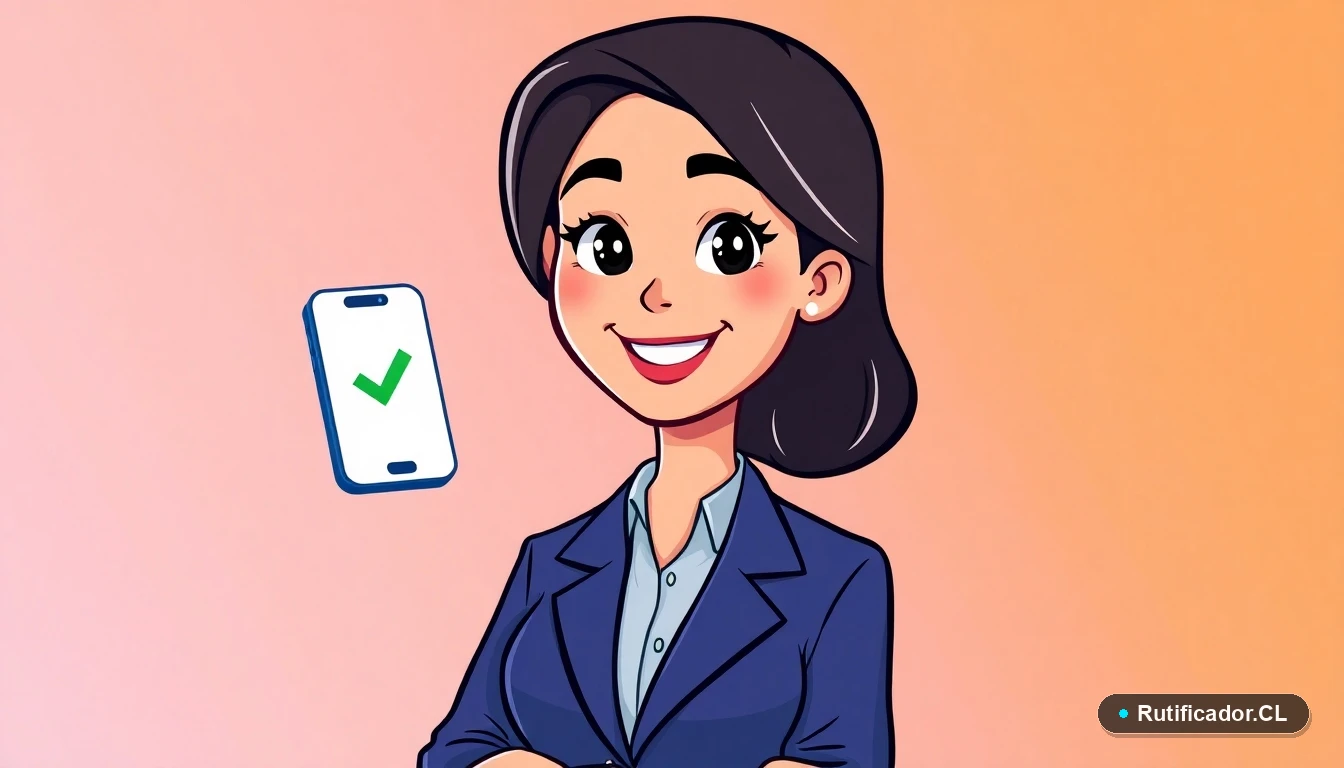 Mujer profesional verifica farmacia de turno oficial en su smartphone de forma segura en Chile.